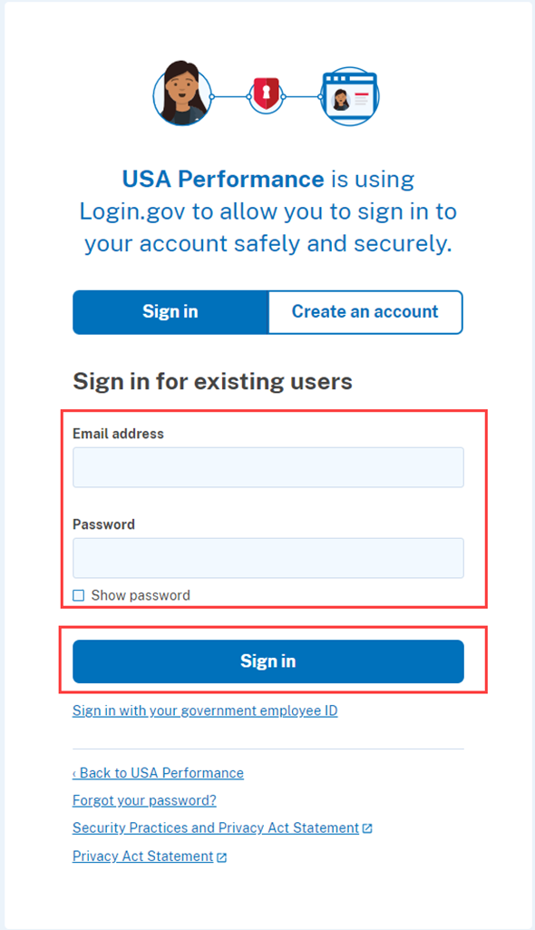 Sign-in with Login.gov – USA Performance