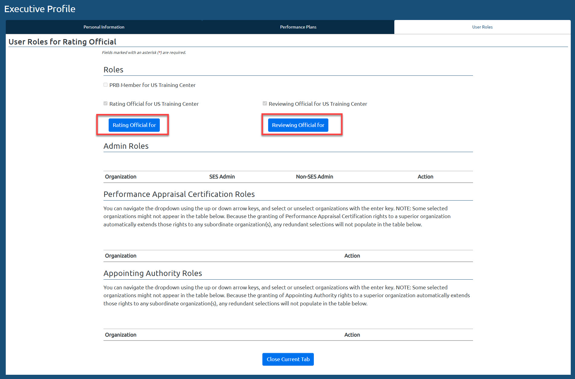 USAP End User Profile UserRole RateOButtons.jpg