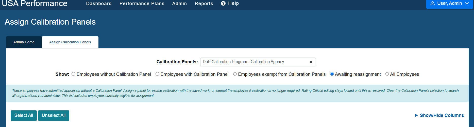 USAP Calibration_Admin await reassign msg.jpg